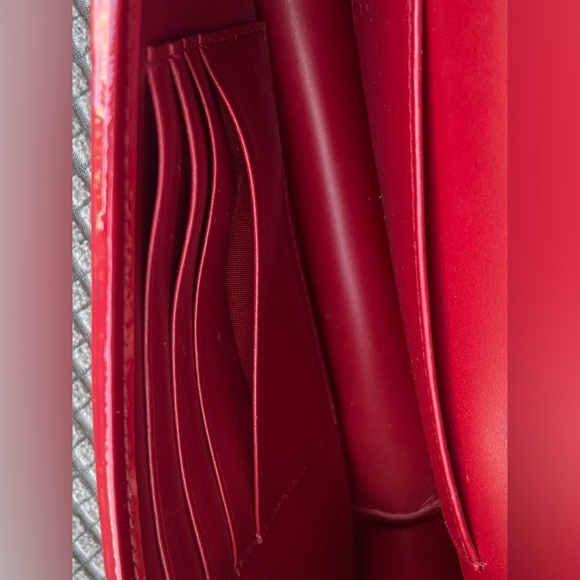 Miu Miu Red Velvet Cross Chain Woc Bow Tie Knot Bag - Picture 15 of 16